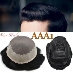 GM Hairpiece Fine Mono Mens Toupee Poly Coated Around Durable Hair System Human Mens hairpieces