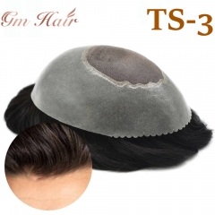 GM Hairpiece Men's Toupee Hair System For Men Monofilament With PU Natural Hairline Mens Hairpieces